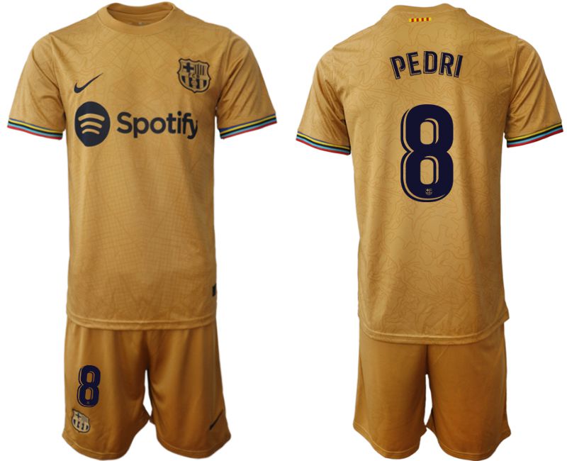Men 2022-2023 Club Barcelona away yellow 8 Soccer Jerseys